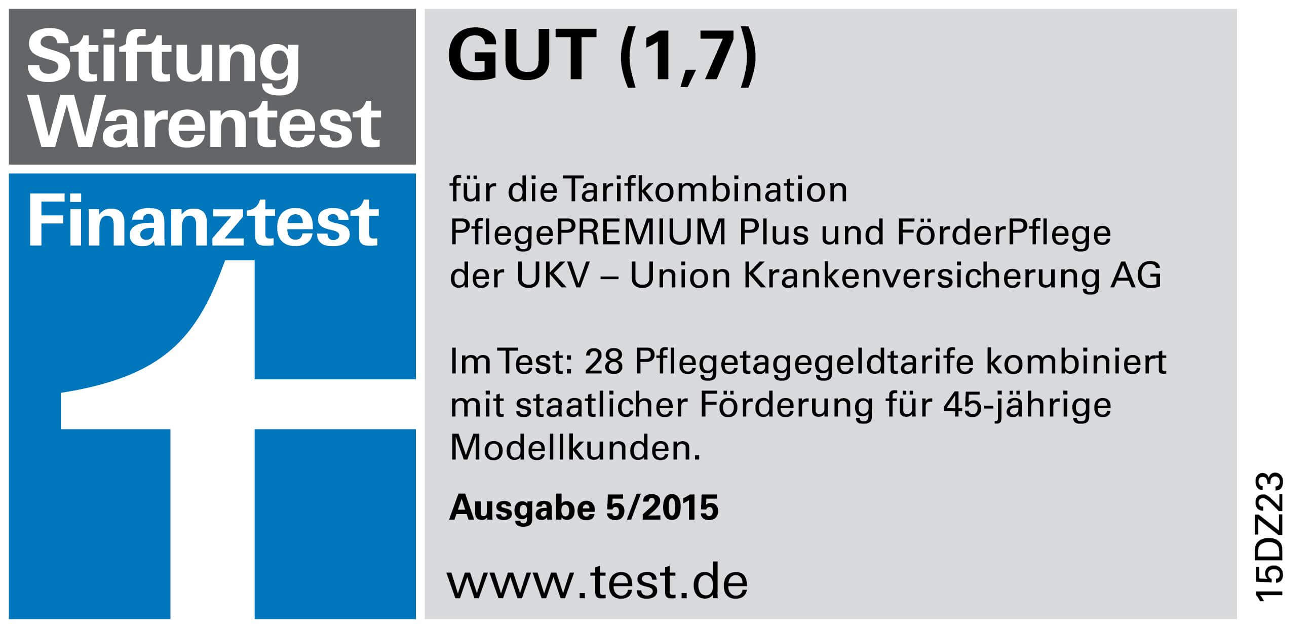 Stiftung Warentest UKV PflegePREMIUM Plus