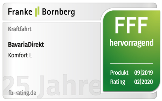 Höchstnote „FFF“ für Kfz-Versicherung Franke und Borberg Auszeichnung Kfz-Versicherung